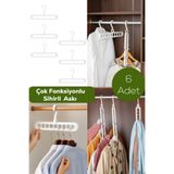 Porsima 6 Adet Çok Fonksiyonlu Dolap Içi Düzenleyici Organizer Sihirli Askı Tişört Gömlek Elbise Askısı