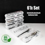 Porsima 6 Lı Makyaj Fırçası Kalemlik Diş Fırçası Kabı Çatal Kaşık Bıçak Saklama Kutusu Kabı Seti