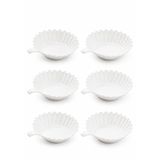 Porsima 6'lı Beyaz 6'lı Porselen Kulplu Kase Seti – Çerez, Meze, Salata ve Kahvaltılık Servis Kasesi 15cm