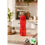Porsima 911037-C Bpa Free Motivasyon Sporcu Su Matarası Tritan Suluk 0,7lt Su Şişesi Kırmızı