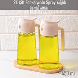Porsima ALK-3154 Çok Amaçlı Cam Sprey Şişe -Yağdanlık Limon Sirke Sos Püskürtücü, Sızdırmaz Standlı Yağdanlık Krem