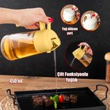 Porsima ALK-3157 Çok Amaçlı Cam Sprey Şişe -Yağdanlık Limon Sirke Sos Püskürtücü, Sızdırmaz Yağdanlık Sarı