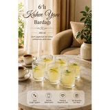 Porsima Berrak 13938-1 6'lı Ince Çizgili Cam Kahve Yanı Su Bardak Seti – 200 ml / cc Meşrubat & Ikram Bardağı - Şeffaf