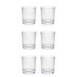 Porsima Berrak 13938-1 6'lı İnce Çizgili Cam Kahve Yanı Su Bardak Seti – 200 ml / cc Meşrubat & İkram Bardağı