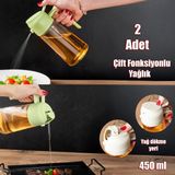 Porsima Çok Amaçlı Cam Sprey Şişe -Yağdanlık Limon Sirke Sos Püskürtücü, Sızdırmaz Yağdanlık Yeşil