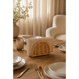 Porsima DHZ07304 Dekoratif Doğal Hasır Masa Üstü Havlu Kağıtlık Peçetelik 15X12X5,5CM - Ahşap