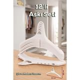 Porsima Harmoni 12 Adet Dolap Içi Düzenleyici Organizer İç İçe Geçen Askı Tişört Gömlek Elbise Askısı Beyaz