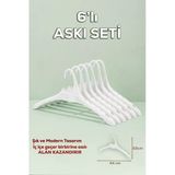 Porsima Harmoni 6 Adet Dolap Içi Düzenleyici Organizer Iç Içe Geçen Askı Tişört Gömlek Elbise Askısı Beyaz