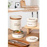 Porsima Isı Yalıtımlı Çanta Paslanmaz Çelik Vakumlu Yemek Termosu Beslenme Kutusu Lunch Box Sefer Tası