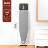 Porsima Isıya Dayanıklı 100% Pamuk Süngerli Ütü Masası Kılıfı - Buharlı Ütüleme Uyumlu 120x40cm Renkli
