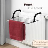 Porsima Isıya Dayanıklı Petek Üstü Kurutmalık - Balkon Çamaşır Kurutma Askısı Gri