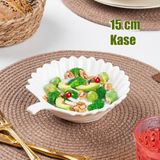 Porsima İstiridye Desenli Opal Cam Servis Tabağı Salata Çerez Sunum Yemek Kasesi 15 Cm