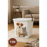 Porsima Kendinden Etiketli Çok Amaçlı Kedi Köpek Mama Kovası Kapaklı Saklama Kutusu Kabı 7,3lt