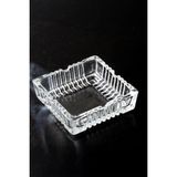 Porsima Klk-02 Kristal Cam Kare Küllük - Şeffaf Lüks Kül Tablası 12X12 cm - Çok Renkli