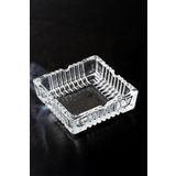 Porsima Kristal Cam Kare Küllük - Şeffaf Lüks Kül Tablası 12x12 cm KLK-02