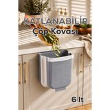 Porsima L-00869-2 Asılabilir Dolap Içi Düzenleyici Organizer Katlanabilir Çöp Kovası - Açık Gri