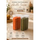 Porsima L-00895-2 2'li Toz ve Tablet Deterjan Saklama Kutusu Kabı Seti – Mutfak Düzenleyici Saklama Kabı Seffaf 2,5 Litre