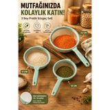 Porsima L-00948 3'lü İnce Gözenekli Tel Süzgeç Seti (12+17+22 cm) – Mint Yeşili