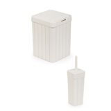 Porsima Linny 2Li Banyo Fırçası Banyo Mutfak Çöp Kovası Seti Klozet Fırçası Ve Çöp Kutusu Takımı 10Lt