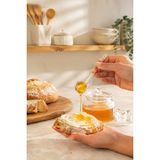 Porsima LM-0018 Kaşıklı Kapaklı Cam Şekerlik Sunumluk Bal ve Reçel Kavanozu Saklama Kabı 200ML - Şeffaf - 200 ml