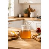 Porsima LM-0019 Kaşıklı Kapaklı Cam Şekerlik Sunumluk Bal ve Reçel Kavanozu Saklama Kabı 500ML - Şeffaf - 500 ml