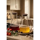 Porsima LM-0106 Serra Kapaklı Borosilikat Cam 2li Yağlık Sirkelik Yağdanlık Seti 1000ml