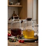 Porsima LM-0107 Evora Kapaklı Borosilikat Cam 2li Yağlık Sirkelik Yağdanlık Seti 1000ml