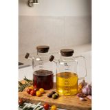 Porsima LM-0108 Verra Kapaklı Borosilikat Cam 2li Yağlık Sirkelik Yağdanlık Seti 1000ml
