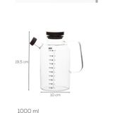 Porsima LM-0108 Verra Kapaklı Borosilikat Cam Yağlık Sirkelik Yağdanlık 1000ML - Şeffaf - 1 lt