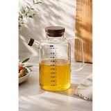 Porsima LM-0108 Verra Kapaklı Borosilikat Cam Yağlık Sirkelik Yağdanlık 1000ML - Şeffaf - 1 lt