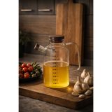 Porsima LM-0108 Verra Kapaklı Borosilikat Cam Yağlık Sirkelik Yağdanlık 1000ml