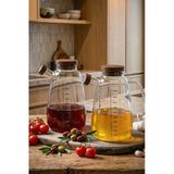 Porsima LM-0109 Livra Kapaklı Borosilikat Cam 2li Yağlık Sirkelik Yağdanlık Seti 1000ml