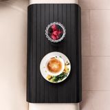 Porsima LM-2005 Bambu Ahşap Kanepe Kenarı Sehpa Yan Sehpa Katlanabilir Koltuk Kenarı Tepsisi 37X6 - Çok Renkli - Siyah - Plastik
