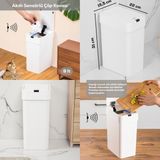 Porsima Me-06 Hareket Sensörlü Sessiz Kapatma Çöp Kutusu Banyo Mutfak Çöp Kovası Kapaklı Banyo Çöp Kovası 9 Lt