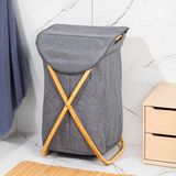 Porsima Mio-100 Bambu Banyo Kirli Çamaşır Sepeti Banyo Düzenleyici Sepet 40,5X65,5 cm