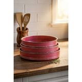 Porsima Montella 3lü Tepsi Seti Fırın Tepsisi 26-28-30CM Kızıl - Kırmızı - renk