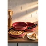 Porsima Montella 3Lü Tepsi Seti Fırın Tepsisi 26-28-30Cm Kızıl
