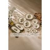Porsima Olives 14 Parça 6 Kişilik Stackable Kahvaltı Takımı Sosluklu Kahvaltılık Sunum Seti Tabağı