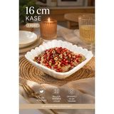 Porsima Opal Cam Kare Servis Tabağı Derin Salata Çerez Sunum Meze Yemek Kasesi 16 Cm