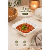 Porsima Opal Cam Servis Tabağı Salata Çerez Sunum Meze Yemek Kasesi 15 Cm - Kare Desenli