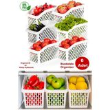 Porsima Org-23 6lı Çok Amaçlı Plastik Dolap Içi Düzenleyici Saklama Kutusu Organizer Sepet - Beyaz