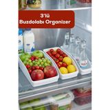Porsima Org-49-P 3lü Çok Amaçlı Plastik Dolap Içi Düzenleyici Saklama Kutusu Organizer Sepet - Beyaz