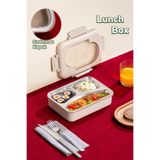Porsima Paslanmaz Çelik 3 Bölmeli Vakumlu Yemek Termosu Beslenme Kutusu Taşınabilir Lunch Box Sefer Tası, DAHU202500000663