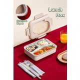 Porsima Paslanmaz Çelik 3 Bölmeli Vakumlu Yemek Termosu Beslenme Kutusu Taşınabilir Lunch Box Sefer Tası