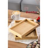 Porsima Pbt-362 Ahşap Tepsi 2Li Set Çay Kahve Bambu Sunumu Tepsi Seti