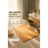 Porsima Pbt-374 Ahşap Koltuk Kenarı Matı Bambu Paspas Kaymaz Banyo Matı 45x70cm