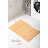 Porsima Pbt-374 Ahşap Koltuk Kenarı Matı Bambu Paspas Kaymaz Banyo Matı 45x70cm