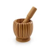 Porsima Pbt-409 Doğal Bambu Havan - Sarımsak Döveceği Ahşap Sarımsak Ezici Havan Döveç