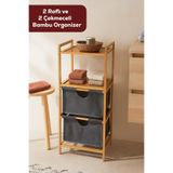 Porsima Pbt-714 3 Raflı Çok Amaçlı Ahşap Bambu Banyo Mutfak Dolabı Organizeri Düzenleyici Sebzelik Sarı