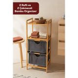 Porsima Pbt-714 3 Raflı Çok Amaçlı Ahşap Bambu Banyo Mutfak Dolabı Organizeri Düzenleyici Sebzelik